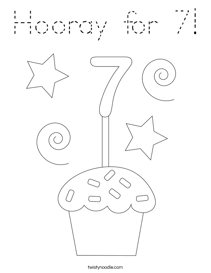 Hooray for 7! Coloring Page