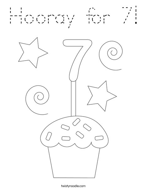 Hooray for 7! Coloring Page