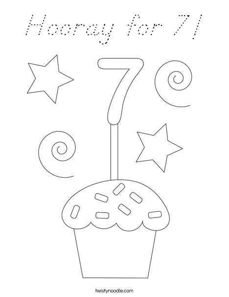 Hooray for 7! Coloring Page