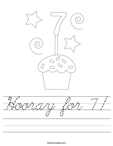 Hooray for 7! Worksheet