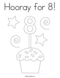 Hooray for 8 Coloring Page