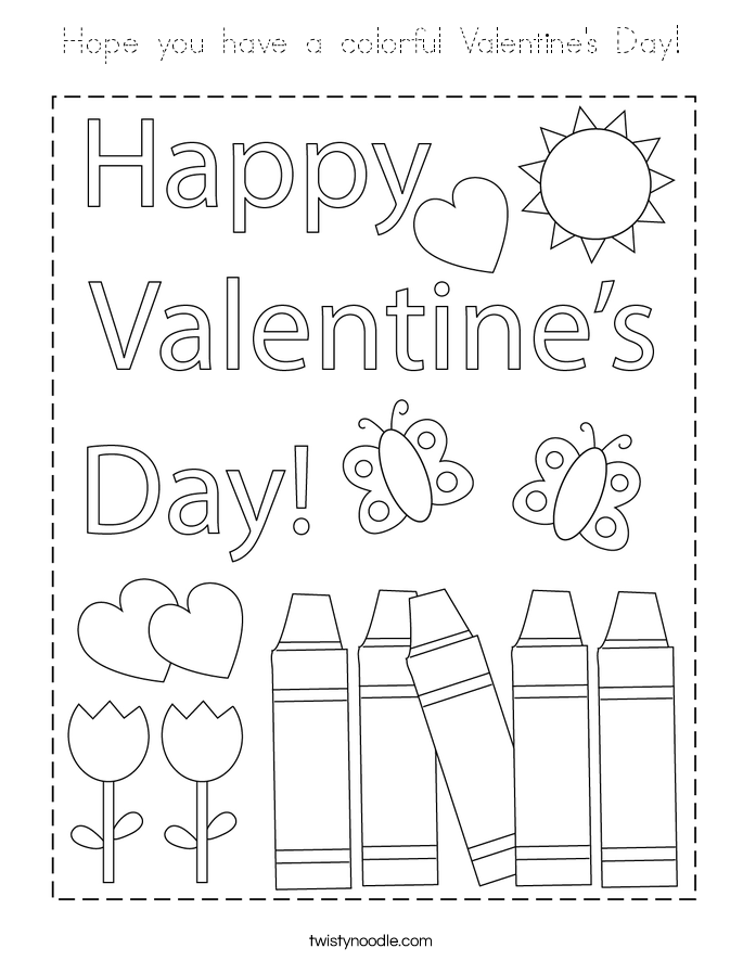 Hope you have a colorful Valentine's Day! Coloring Page