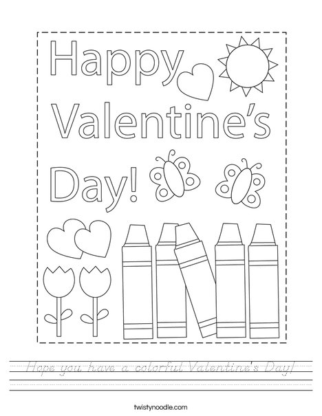 Hope you have a colorful Valentine's Day! Worksheet