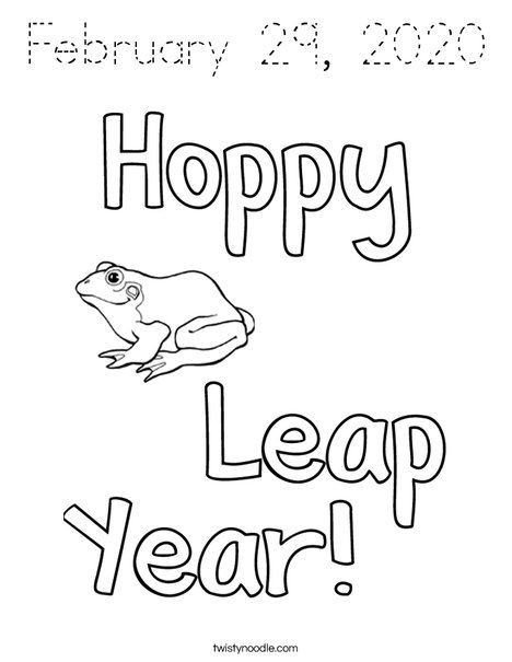 Hoppy Leap Year Coloring Page