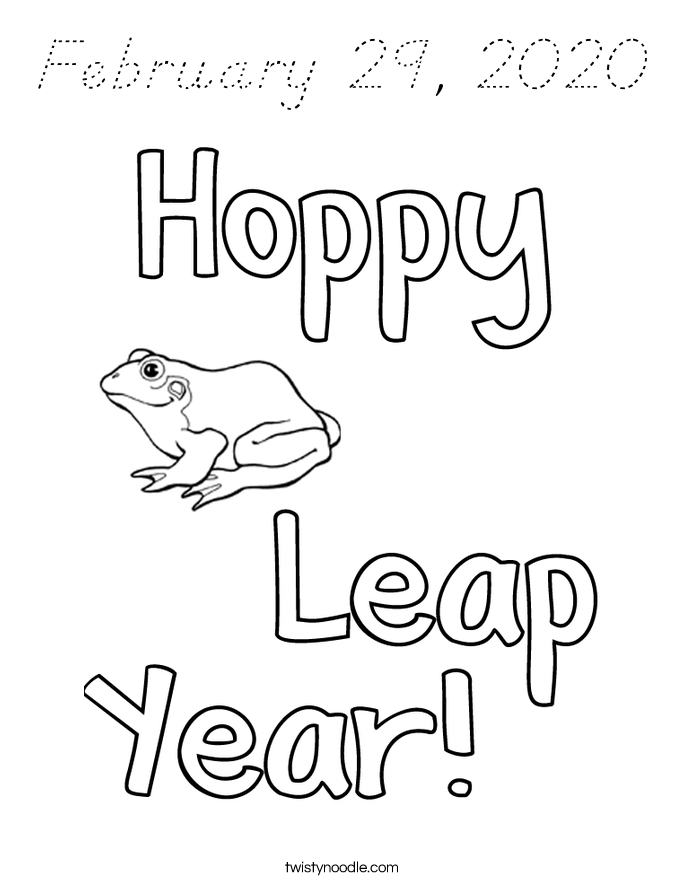 February 29, 2020 Coloring Page