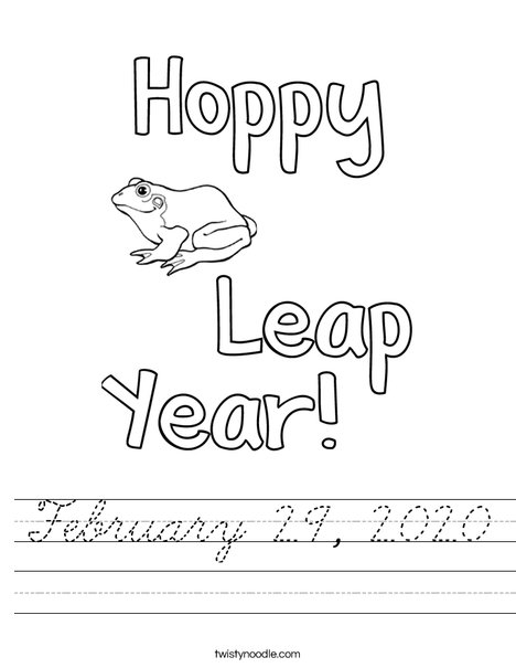 Hoppy Leap Year Worksheet