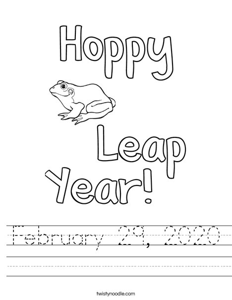 Hoppy Leap Year Worksheet