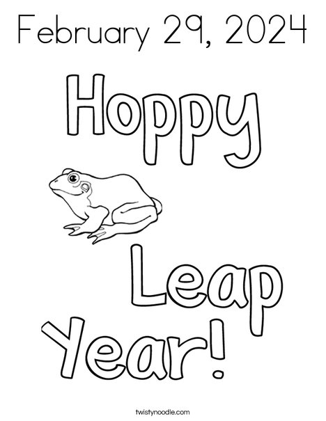 Hoppy Leap Year Coloring Page