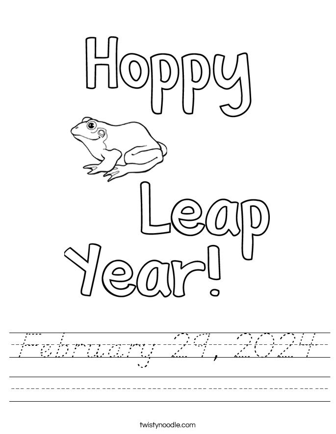 February 29 2024 Worksheet D Nealian Twisty Noodle   February 29 2024 Worksheet Dnoutline 