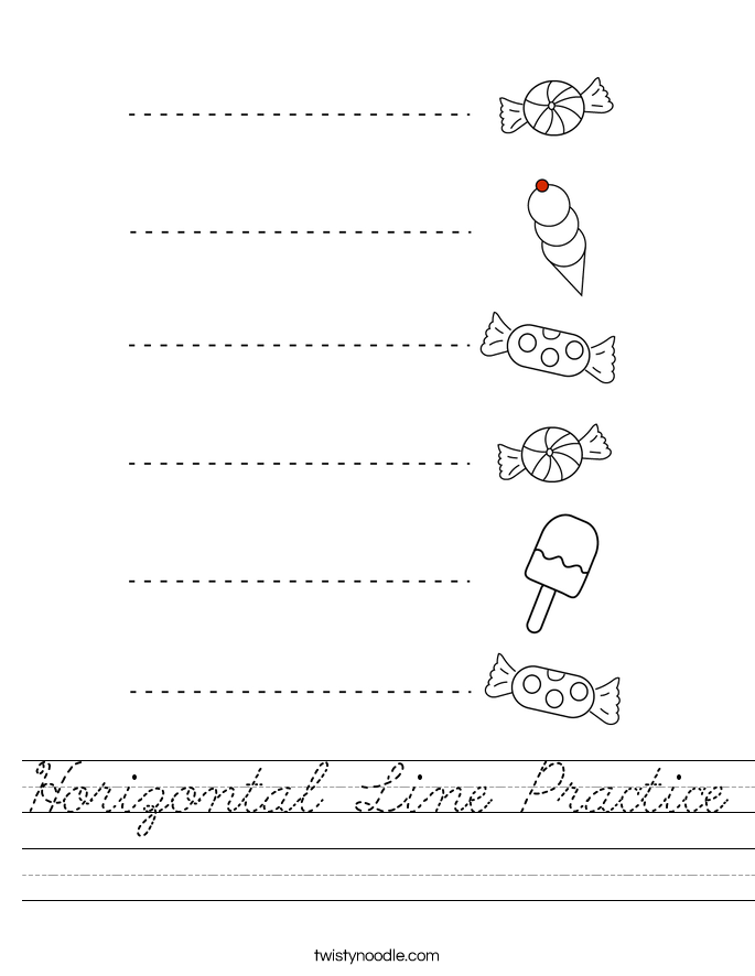 Horizontal Line Practice Worksheet