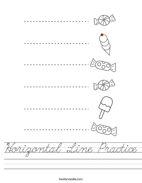 Horizontal Line Practice Worksheet