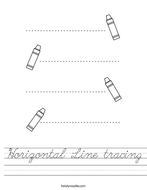 Horizontal Line Tracing Worksheet