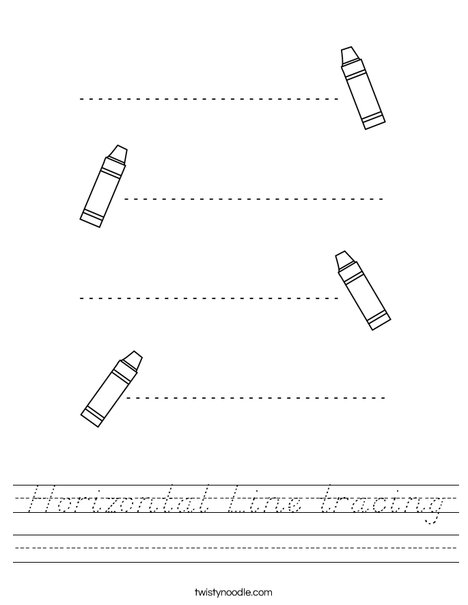 horizontal line tracing worksheet dnealian twisty noodle