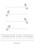Horizontal Line tracing Handwriting Sheet
