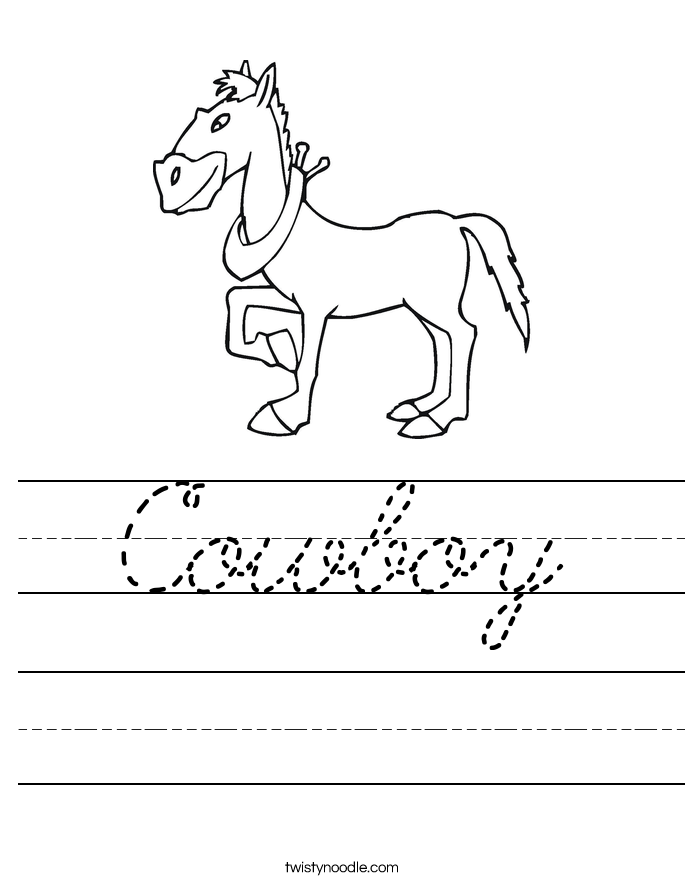 Cowboy Worksheet