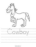 Cowboy Worksheet