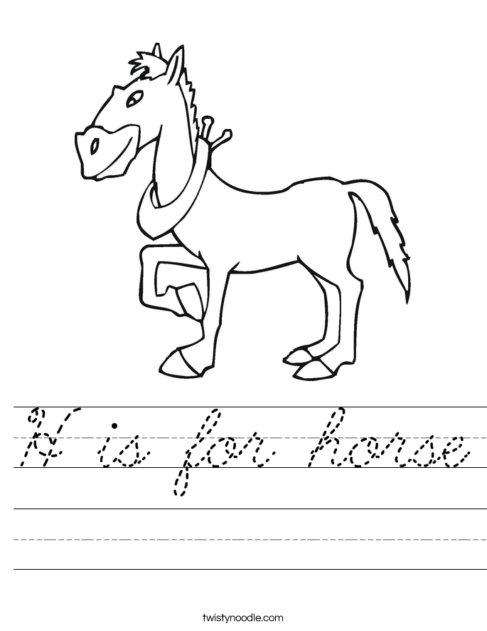 H is for horse Worksheet