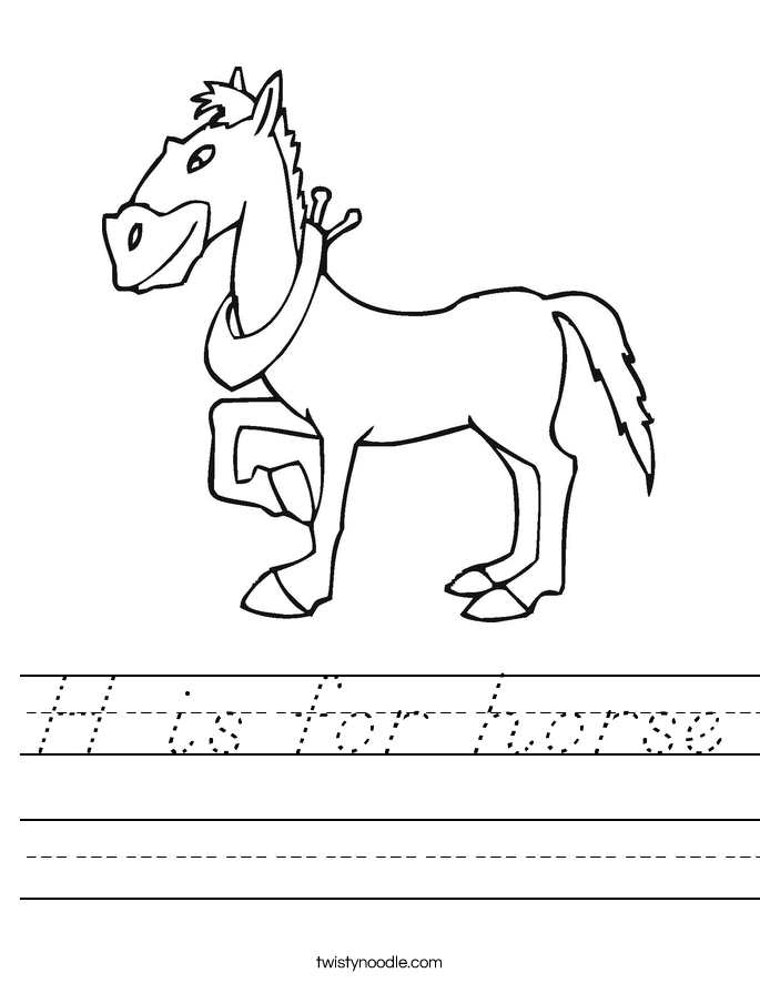 H is for horse Worksheet