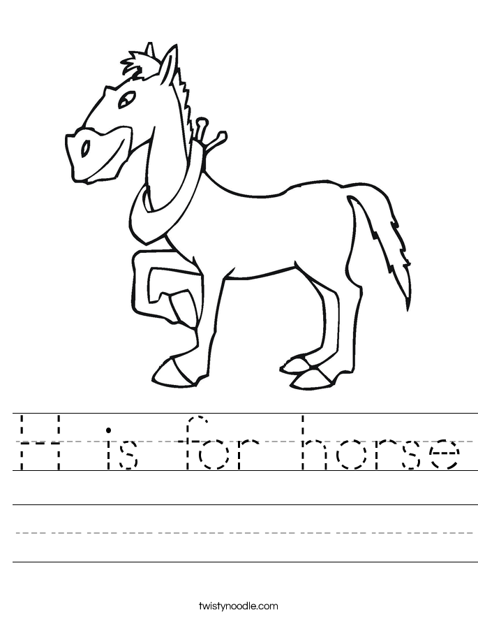 H is for horse Worksheet