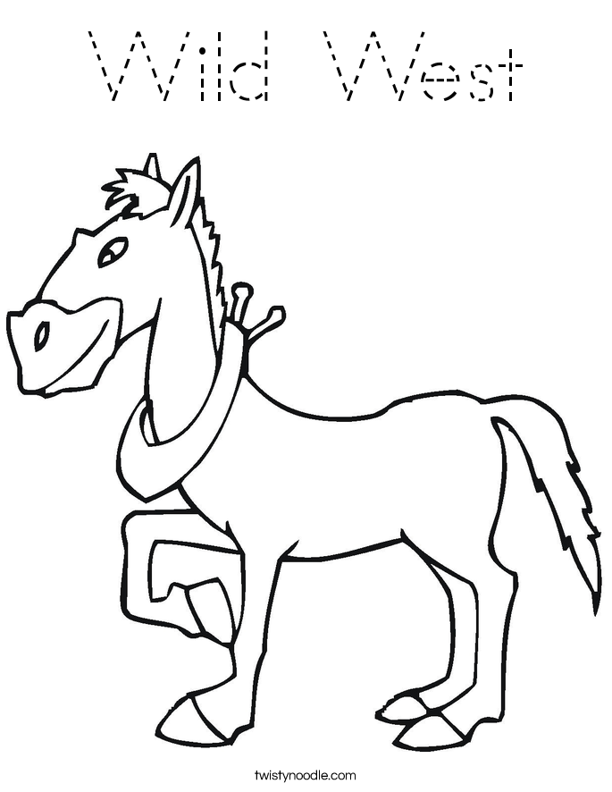 Wild West Coloring Page Tracing Twisty Noodle Wild West Coloring Page Tracing Twisty Noodle