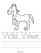 Wild West Handwriting Sheet