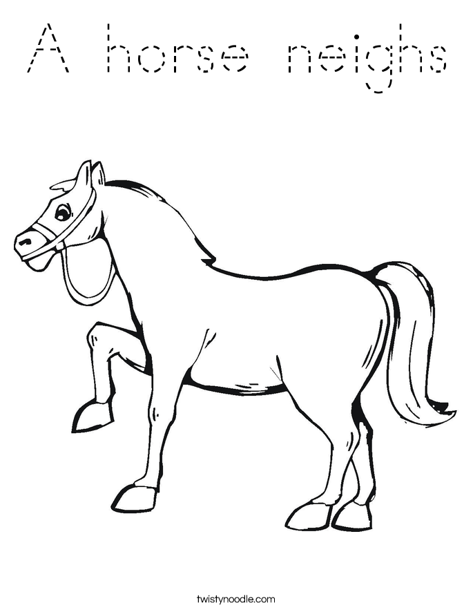 A horse neighs Coloring Page