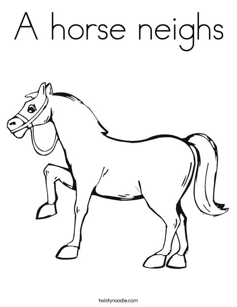 Download A Horse Neighs Coloring Page Twisty Noodle