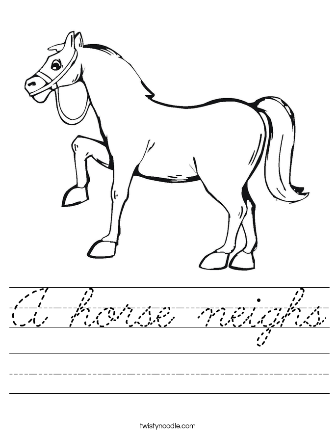 A horse neighs Worksheet