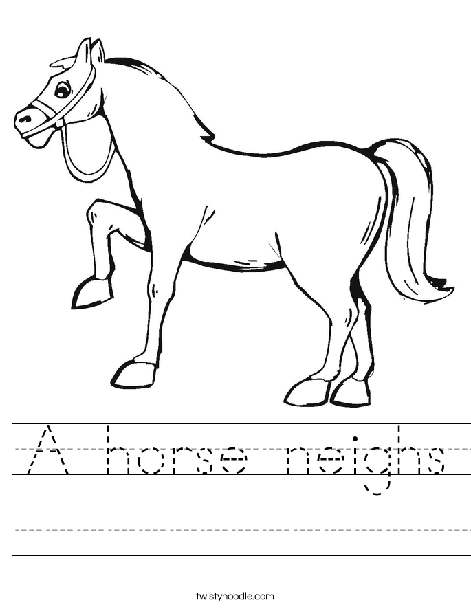 A horse neighs Worksheet