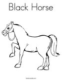 Black Horse Coloring Page