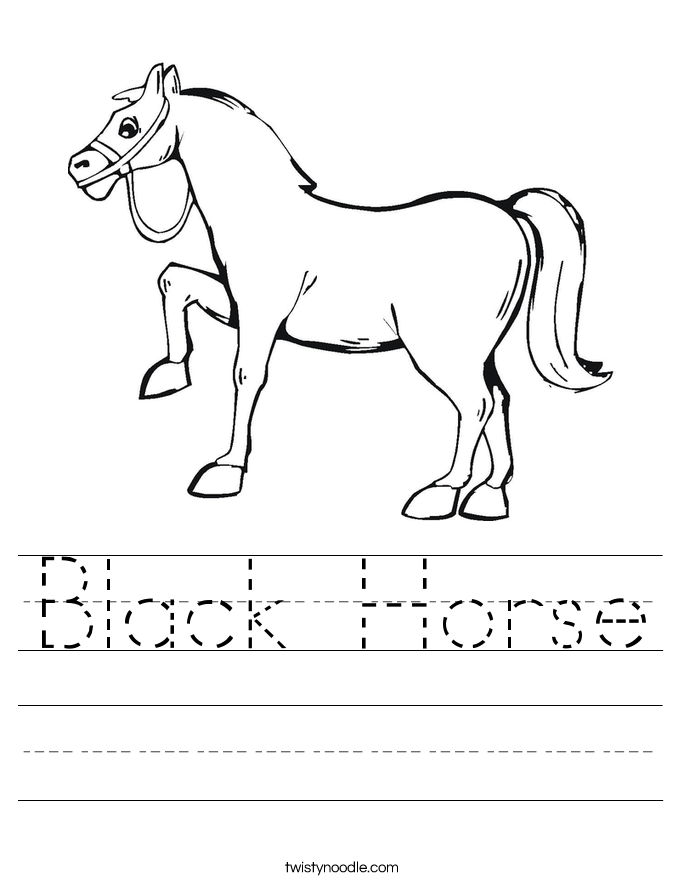 black horse worksheet twisty noodle
