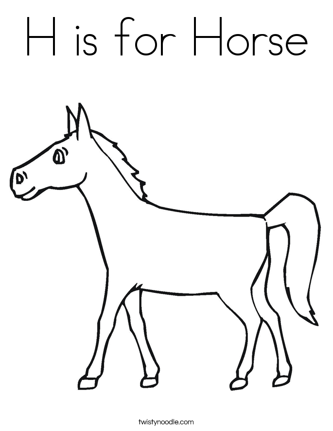 H is for Horse Coloring Page
