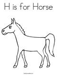 H is for Horse Coloring Page