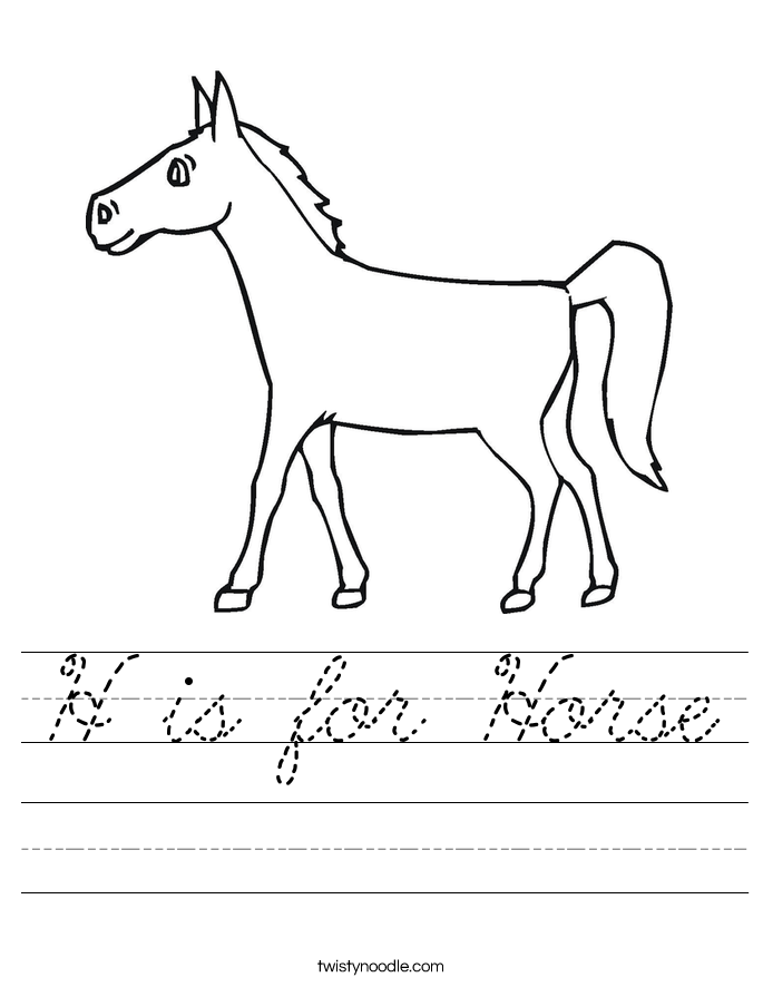 H is for Horse Worksheet