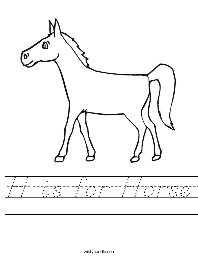 H is for Horse Worksheet