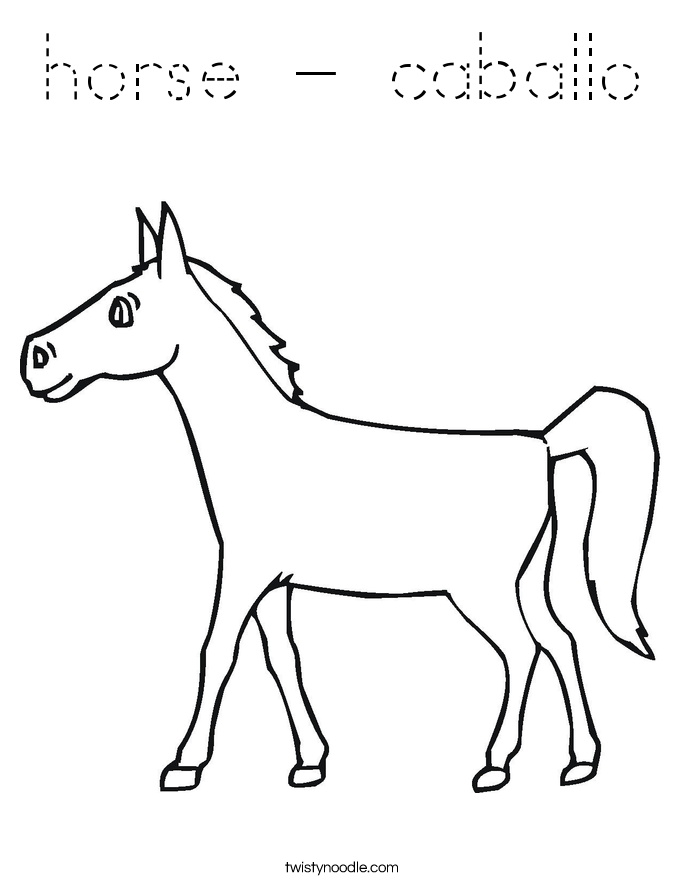 horse - caballo Coloring Page