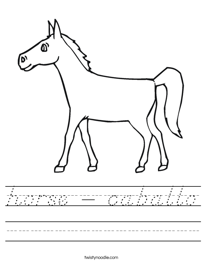 horse - caballo Worksheet