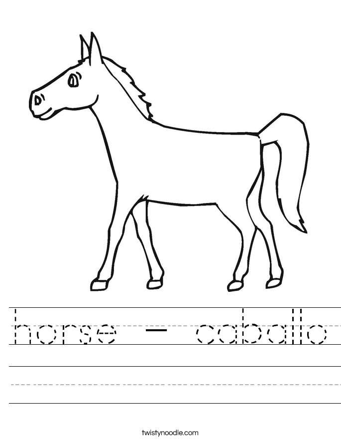 horse caballo worksheet twisty noodle