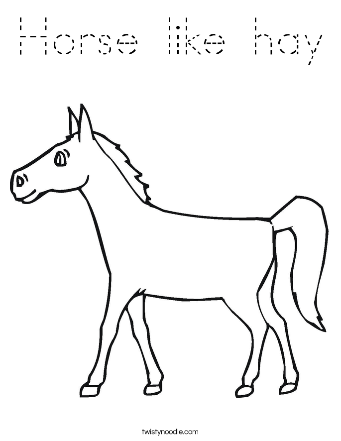 Horse like hay Coloring Page
