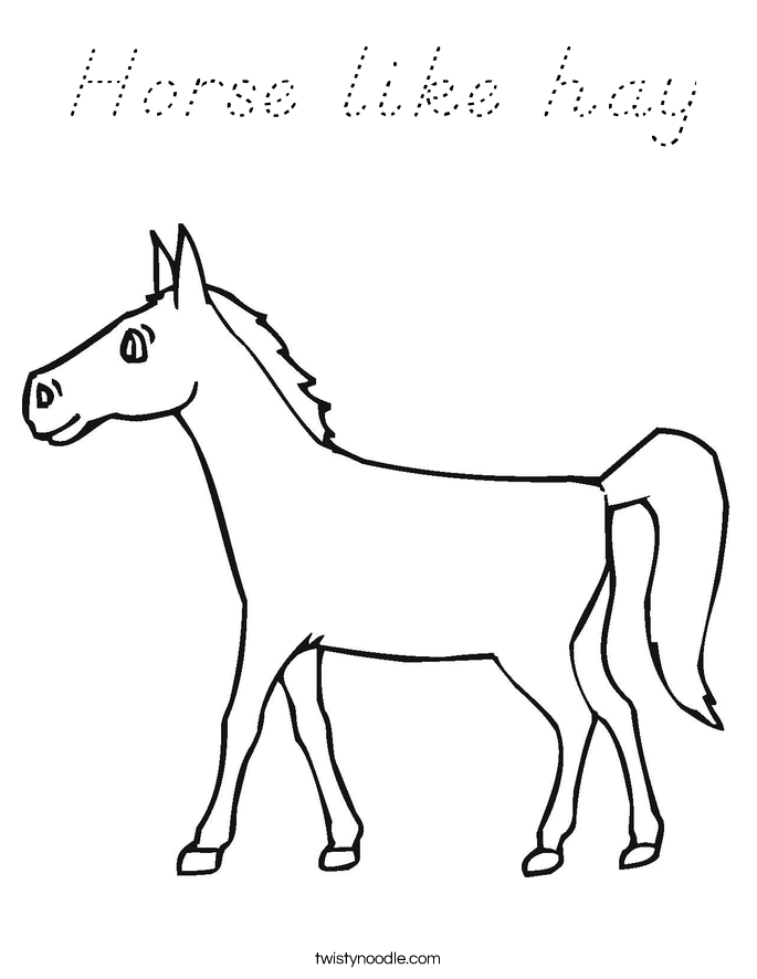 Horse like hay Coloring Page