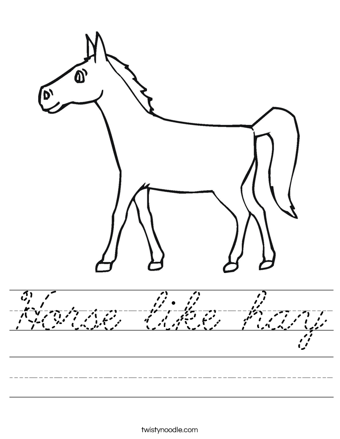 Horse like hay Worksheet