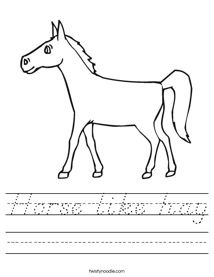 Horse like hay Worksheet