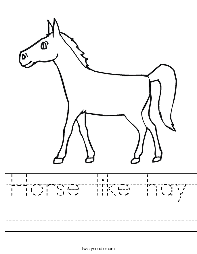 Horse like hay Worksheet