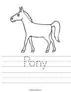 Pony Handwriting Sheet