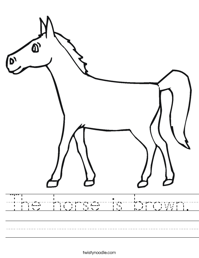 the horse is brown worksheet twisty noodle