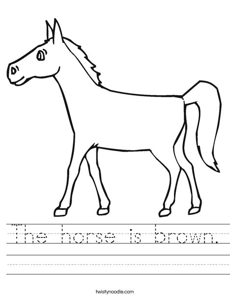 the horse is brown worksheet twisty noodle