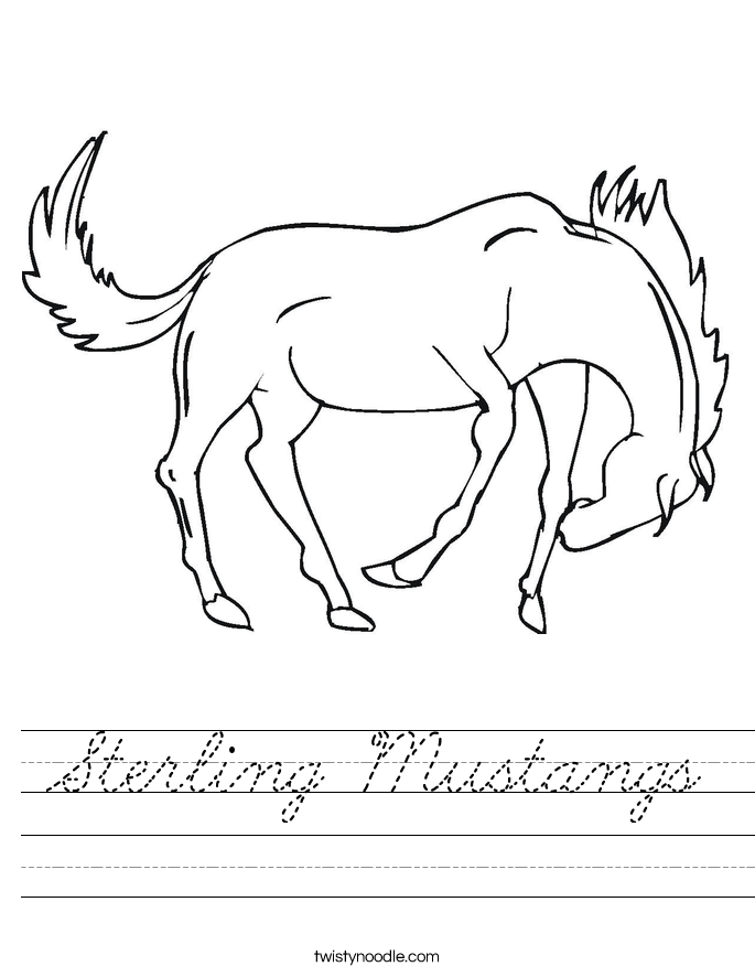 Sterling Mustangs Worksheet