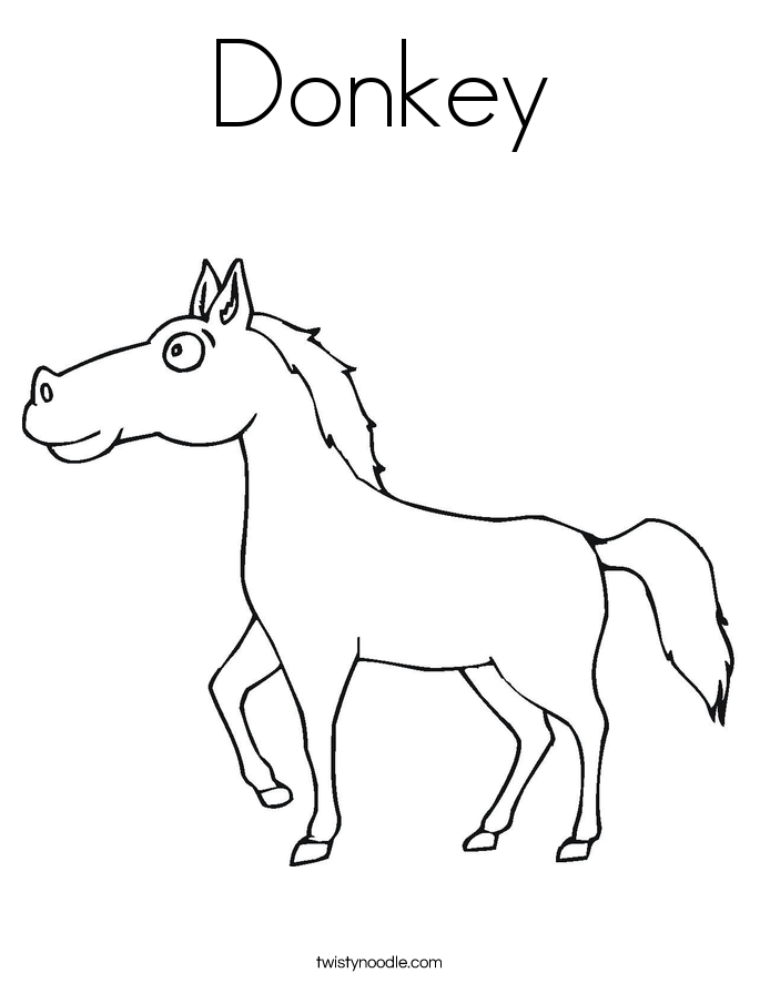 Donkey Coloring Page - Twisty Noodle
