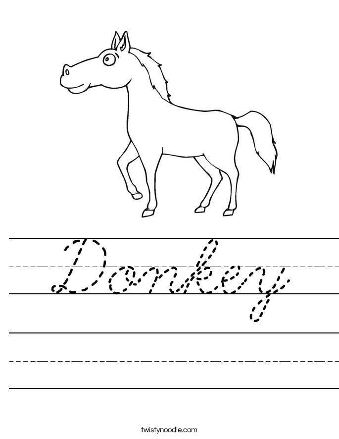 Donkey Worksheet