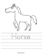 Horse Handwriting Sheet